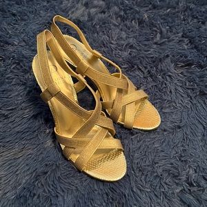 Adrianna Papell gold shoes